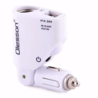 DT อุปกรณ์เพิ่มช่องจุดบุหรี่ USB 2ช่อง รุ่น Olesson-1351 (สีขาว) DT อุปกรณ์เพิ่มช่องจุดบุหรี่ USB 2ช่อง รุ่น Olesson-1351 (สีขาว)