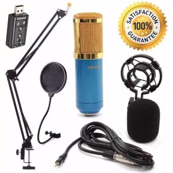 At First BM-800 Condensor Microphone ไมค์โครโฟนอัดเสียง SET + Sound Card USB (Blue) At First BM-800 Condensor Microphone ไมค์โครโฟนอัดเสียง SET + Sound Card USB (Blue)