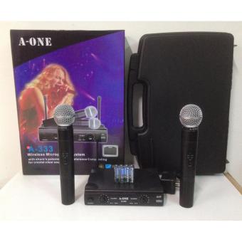 ไมค์โครโฟนไร้สาย ไมค์ลอยคู่UHF รุ่น A-ONE A-333 มีกระเป๋าหิ้ว ไมค์โครโฟนไร้สาย ไมค์ลอยคู่UHF รุ่น A-ONE A-333 มีกระเป๋าหิ้ว