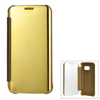ครอบกระจกป้องกันปูเคสสำหรับ Samsung Galaxy S6 Edge-ทอง ครอบกระจกป้องกันปูเคสสำหรับ Samsung Galaxy S6 Edge-ทอง