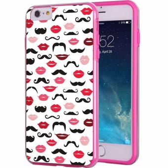 555jewelry เคสไฮบริดสำหรับ iPhone6/iPhone6s จากTrue Color® ขอบ TPU แบบนิ่มไม่บาดตัวเครื่องสีชมพู ด้านหลังเคสแบบแข็งพร้อมลาย Hipster Mustache & Lips สวยเก๋ 555jewelry เคสไฮบริดสำหรับ iPhone6/iPhone6s จากTrue Color® ขอบ TPU แบบนิ่มไม่บาดตัวเครื่องสีชมพู ด้านหลังเคสแบบแข็งพร้อมลาย Hipster Mustache & Lips สวยเก๋