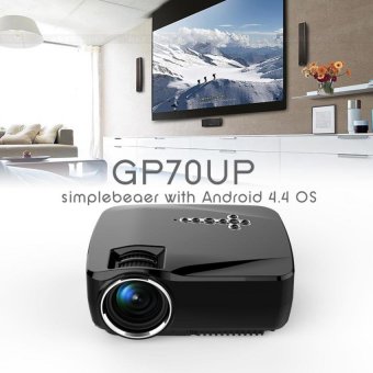 โปรเจคเตอร์ LED Projector WiFi Bluetooth Projector Smart TV Android4.4 8G+1G Wireless รุ่น GP70 UP - สีดำ โปรเจคเตอร์ LED Projector WiFi Bluetooth Projector Smart TV Android4.4 8G+1G Wireless รุ่น GP70 UP - สีดำ