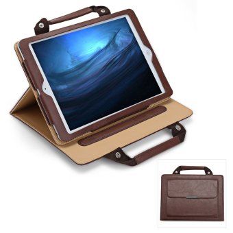 กระเป๋าถือขนาดเล็กตื่นเต็มฟังก์ชันป้องกันฝาเคสสำหรับ iPad Air 2 (สีน้ำตาล) กระเป๋าถือขนาดเล็กตื่นเต็มฟังก์ชันป้องกันฝาเคสสำหรับ iPad Air 2 (สีน้ำตาล)