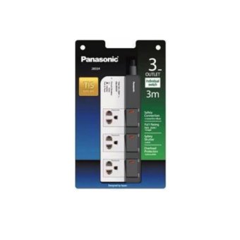 PANASONIC ปลั๊กพ่วงป้องกันไฟกระชาก 3ที่ 3สวิตช์ สายไฟยาว 3 เมตร รุ่นWCHG28334 (สีขาว) PANASONIC ปลั๊กพ่วงป้องกันไฟกระชาก 3ที่ 3สวิตช์ สายไฟยาว 3 เมตร รุ่นWCHG28334 (สีขาว)