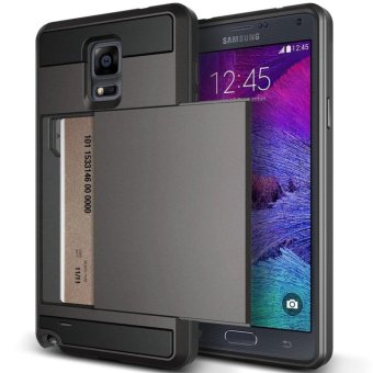 โทรศัพท์เก๋ไก๋สไลด์ฝาหอยกลับมาเก็บที่เก็บบัตรสำหรับ Samsung Galaxy Note 4 N9100 (สีดำ) โทรศัพท์เก๋ไก๋สไลด์ฝาหอยกลับมาเก็บที่เก็บบัตรสำหรับ Samsung Galaxy Note 4 N9100 (สีดำ)
