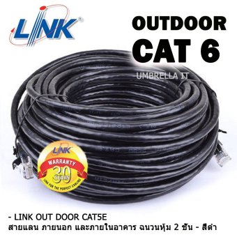 Link UTP Cable Cat6 Outdoor 30M สายแลน(ภายนอกอาคาร)สำเร็จรูปพร้อมใช้งาน ยาว 30 เมตร (Black) Link UTP Cable Cat6 Outdoor 30M สายแลน(ภายนอกอาคาร)สำเร็จรูปพร้อมใช้งาน ยาว 30 เมตร (Black)