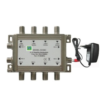 Mastersat Satellite Multiswitch รุ่น 4x6 (มี Adapter) ตัวแยกสำหรับรับชมดาวเทียม 2 ดวง ต่อดูได้ 5-6 จุด Mastersat Satellite Multiswitch รุ่น 4x6 (มี Adapter) ตัวแยกสำหรับรับชมดาวเทียม 2 ดวง ต่อดูได้ 5-6 จุด