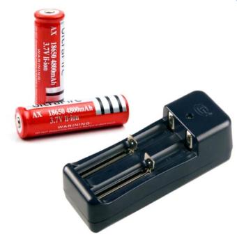 alithai Ultrafire ถ่านชาร์จ 18650 3.7V 3000 mAh 2 ก้อน (สีแดง) + ที่ชาร์จแบต alithai Ultrafire ถ่านชาร์จ 18650 3.7V 3000 mAh 2 ก้อน (สีแดง) + ที่ชาร์จแบต