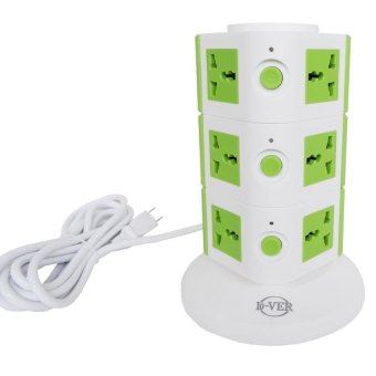 D-VER ปลั๊กไฟคอนโด 3 ชั้น 2USB (สีเขียว) D-VER ปลั๊กไฟคอนโด 3 ชั้น 2USB (สีเขียว)