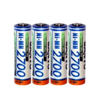 SANYO Rechargeable Battery AA รุ่น HR-4U-2B-2700 4 ก้อน/แพ็ค (White ) SANYO Rechargeable Battery AA รุ่น HR-4U-2B-2700 4 ก้อน/แพ็ค (White )