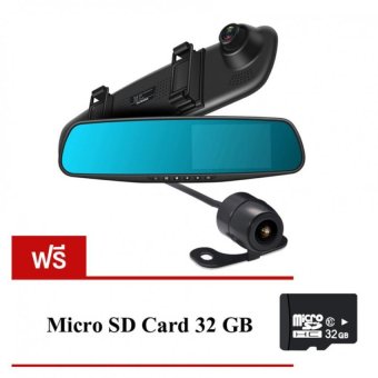 GOOD IT Black Box DVR กล้องติดรถยนต์แบบกระจกมองหลังพร้อมกล้องติดท้ายรถ FHD1080P (สีดำ) ฟรี Micro SD CARD 32G GOOD IT Black Box DVR กล้องติดรถยนต์แบบกระจกมองหลังพร้อมกล้องติดท้ายรถ FHD1080P (สีดำ) ฟรี Micro SD CARD 32G