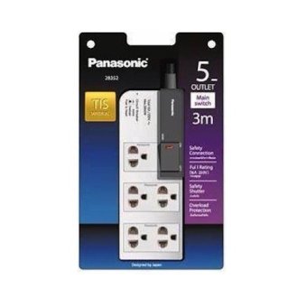 Panasonic ปลั๊กพ่วง 5 ที่ สายไฟยาว 3 เมตร รุ่น WCHG28352 Panasonic ปลั๊กพ่วง 5 ที่ สายไฟยาว 3 เมตร รุ่น WCHG28352
