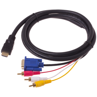 HDMI hdtv กลับกลายเป็นวีจีเอ 3 ตัวแปลงสายอะแดปเตอร์อาร์ซีเอ (สีดำ) HDMI hdtv กลับกลายเป็นวีจีเอ 3 ตัวแปลงสายอะแดปเตอร์อาร์ซีเอ (สีดำ)