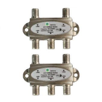 Mastersat DiSEqC Switch 4x1 เข้า 4 ออก1 แพ็คคู่ 2 ตัว ใช้ดูดาวเทียม 2-4 ดวงในเครื่องเดียว รุ่น MasD41X2 Mastersat DiSEqC Switch 4x1 เข้า 4 ออก1 แพ็คคู่ 2 ตัว ใช้ดูดาวเทียม 2-4 ดวงในเครื่องเดียว รุ่น MasD41X2