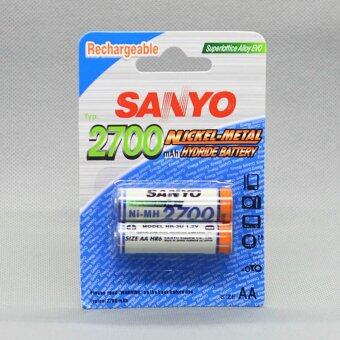 SANYO Rechargeable Battery AA รุ่น HR-4U-2B-2700 2 ก้อน/แพ็ค (White ) SANYO Rechargeable Battery AA รุ่น HR-4U-2B-2700 2 ก้อน/แพ็ค (White )