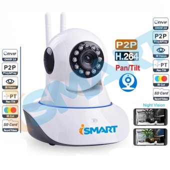 I-SMART กล้องวงจรปิด IP Camera New 2016 Night Vision Full HD 2M Wireless with App Control (White) I-SMART กล้องวงจรปิด IP Camera New 2016 Night Vision Full HD 2M Wireless with App Control (White)