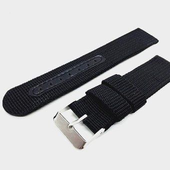 Bluelans สายไนล่อนแทนกองทัพนาฬิกาข้อมือรัด 24มม-สีดำ Bluelans สายไนล่อนแทนกองทัพนาฬิกาข้อมือรัด 24มม-สีดำ