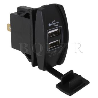 DC 12 V-24V ขาวไฟ Led ชาร์จ Usb แบบคู่รถสีดำ DC 12 V-24V ขาวไฟ Led ชาร์จ Usb แบบคู่รถสีดำ