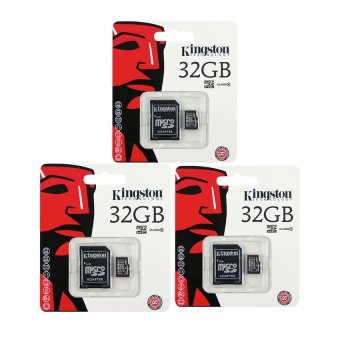 Kingston Memory Card Micro SD SDHC 32 GB Class 10 คิงส์ตัน เมมโมรี่การ์ด 32 GB รุ่น แพ็ค 3ชิ้น Kingston Memory Card Micro SD SDHC 32 GB Class 10 คิงส์ตัน เมมโมรี่การ์ด 32 GB รุ่น แพ็ค 3ชิ้น