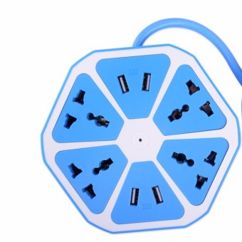 DT ปลั๊กไฟทรงผลไม้ 4ช่องUSb ชาร์จมือถือได้ 4 usb hexagon socket (สีฟ้า) DT ปลั๊กไฟทรงผลไม้ 4ช่องUSb ชาร์จมือถือได้ 4 usb hexagon socket (สีฟ้า)