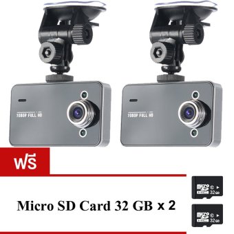 FHD Car Cameras กล้องติดรถยนต์ รุ่น K6000 (Black) (แพ็คคู่) ฟรี Memory Card 32 GB FHD Car Cameras กล้องติดรถยนต์ รุ่น K6000 (Black) (แพ็คคู่) ฟรี Memory Card 32 GB