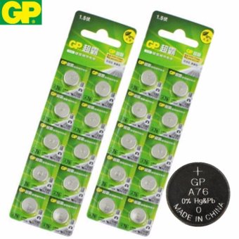 GP ถ่านกระดุม รุ่น LR44 / A76 / AG13 / 357 / LR1154 (สำหรับเครื่องช่วยฟัง รุ่น 801A 801B 801E)(2 แพ็ค 20 ก้อน) GP ถ่านกระดุม รุ่น LR44 / A76 / AG13 / 357 / LR1154 (สำหรับเครื่องช่วยฟัง รุ่น 801A 801B 801E)(2 แพ็ค 20 ก้อน)