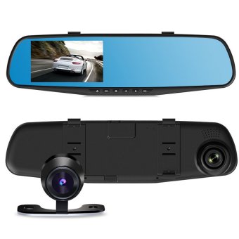 BESTกระจก ติดรถยนต์ รูปทรงกระจกมองหลัง พร้อมกล้องมองหลัง HD 1080P Vehicle Blackbox DVR Rearview Mirror Dual Channel Recorder - Black BESTกระจก ติดรถยนต์ รูปทรงกระจกมองหลัง พร้อมกล้องมองหลัง HD 1080P Vehicle Blackbox DVR Rearview Mirror Dual Channel Recorder - Black
