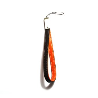 Cdc พวงกุญเเจ-สายแขวนโทรศัพท์หนังแท้ Mobile Phone Strap - Brown and Orange Cdc พวงกุญเเจ-สายแขวนโทรศัพท์หนังแท้ Mobile Phone Strap - Brown and Orange