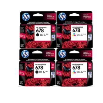 HP ตลับหมึกแท้ HP CZ107AA 678Bk 2 กล่อง และ CZ108AA 678Co 2 กล่อง HP ตลับหมึกแท้ HP CZ107AA 678Bk 2 กล่อง และ CZ108AA 678Co 2 กล่อง