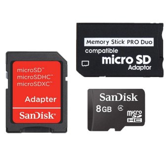Sandisk เมมโมรี่การ์ด 8GB Micro SD SDHC MS Pro Duo Adpater for PSP Sandisk เมมโมรี่การ์ด 8GB Micro SD SDHC MS Pro Duo Adpater for PSP
