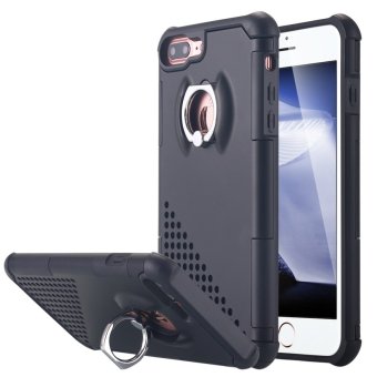iPhone 7 Plus เคส การป้องกันผลกระทบสองชั้นกันกระแทกกล่อง 360องศาหมุนแหวนยึดขาตั้งกล้องสำหรับ Apple iPhone 7 Plus-สีดำ iPhone 7 Plus เคส การป้องกันผลกระทบสองชั้นกันกระแทกกล่อง 360องศาหมุนแหวนยึดขาตั้งกล้องสำหรับ Apple iPhone 7 Plus-สีดำ