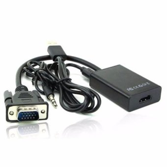 HDMI ตัวแปลงสัญญาณ VGA TO HDMI with audio full hd มีเสียงด้วย (Black) HDMI ตัวแปลงสัญญาณ VGA TO HDMI with audio full hd มีเสียงด้วย (Black)