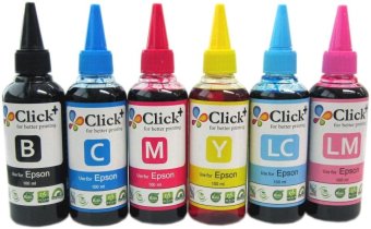 Click+น้ำหมึกเติม Inkjet EPSON 100ml /ขวด ( 1 Set - 6 สี ) Click+น้ำหมึกเติม Inkjet EPSON 100ml /ขวด ( 1 Set - 6 สี )