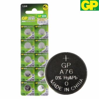 GP ถ่านกระดุม รุ่น LR44 / A76 / AG13 / 357 / LR1154 (สำหรับเครื่องช่วยฟัง รุ่น 801A 801B 801E)(1 แพ็ค 10 ก้อน) GP ถ่านกระดุม รุ่น LR44 / A76 / AG13 / 357 / LR1154 (สำหรับเครื่องช่วยฟัง รุ่น 801A 801B 801E)(1 แพ็ค 10 ก้อน)