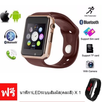 Person นาฬิกาโทรศัพท์ Bluetooth Smart Watch รุ่น A8 Phone watch(Gold) ฟรี นาฬิกาLEDระบบสัมผัส(คละสี) Person นาฬิกาโทรศัพท์ Bluetooth Smart Watch รุ่น A8 Phone watch(Gold) ฟรี นาฬิกาLEDระบบสัมผัส(คละสี)
