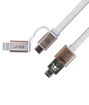 GOLF Magic Flat Cable 2IN1 Charging/OTG/Sync (สีขาว) GOLF Magic Flat Cable 2IN1 Charging/OTG/Sync (สีขาว)