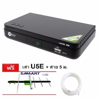 Createch กล่องรับสัญญาณดิจิตอลทีวี รุ่น CT-1 Free เสาอากาศ SAMART U5E + สาย 5 ม. Createch กล่องรับสัญญาณดิจิตอลทีวี รุ่น CT-1 Free เสาอากาศ SAMART U5E + สาย 5 ม.