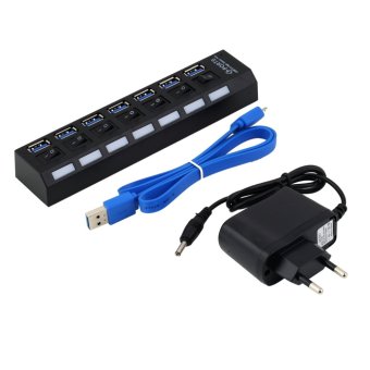 โอ้ 7Ports USB 3.0 ฮับที่มีอยู่/ปิดสวิตซ์+EU/US AC อะแดปเตอร์สำหรับพีซีโน้ตบุ๊คอียูปลั๊ก โอ้ 7Ports USB 3.0 ฮับที่มีอยู่/ปิดสวิตซ์+EU/US AC อะแดปเตอร์สำหรับพีซีโน้ตบุ๊คอียูปลั๊ก