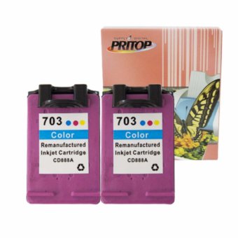 Pritop/HP DeskJet K209A/K109A/F735 AIO ใช้ตลับหมึกอิงค์เทียบเท่า รุ่น 703/703C/703CO/CD888A /*2 Pack Pritop/HP DeskJet K209A/K109A/F735 AIO ใช้ตลับหมึกอิงค์เทียบเท่า รุ่น 703/703C/703CO/CD888A /*2 Pack