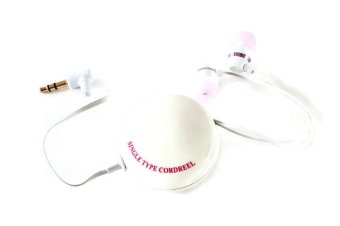 Vertex หูฟังเก็บสาย Cord rewind Ear canal type รุ่น VTH-ICM04 PK - สีขาว/ชมพู Vertex หูฟังเก็บสาย Cord rewind Ear canal type รุ่น VTH-ICM04 PK - สีขาว/ชมพู