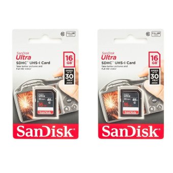 SanDisk เมมโมรี่การ์ด 16GB Ultra Class 10 UHS-I SD 30MB/s Full HD Video SDHC card (2ชิ้น) SanDisk เมมโมรี่การ์ด 16GB Ultra Class 10 UHS-I SD 30MB/s Full HD Video SDHC card (2ชิ้น)