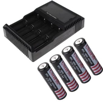 alithai Nitecore ที่ชาร์จถ่าน 4 ก้อน รุ่น D4 + Ultrafire ถ่านชาร์จ 18650 3.7V 4000 mAh 4 ก้อน (สีขาว/ดำ) alithai Nitecore ที่ชาร์จถ่าน 4 ก้อน รุ่น D4 + Ultrafire ถ่านชาร์จ 18650 3.7V 4000 mAh 4 ก้อน (สีขาว/ดำ)