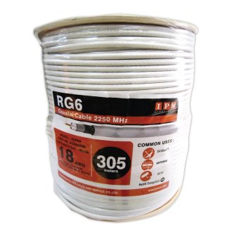 IPM สายนำสัญญาณRG6 ชิลด์ 64% ยาว305เมตร - สีขาว IPM สายนำสัญญาณRG6 ชิลด์ 64% ยาว305เมตร - สีขาว