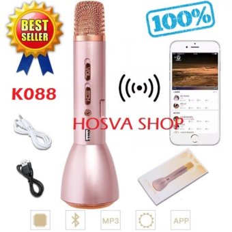 เครื่องเล่นคาราโอเกะ บลูทูธ ไร้สาย ไมโครโฟนคอนเดนเซอร์ ลำโพง ในตัวเดียว รุ่น K088 (Pink) เครื่องเล่นคาราโอเกะ บลูทูธ ไร้สาย ไมโครโฟนคอนเดนเซอร์ ลำโพง ในตัวเดียว รุ่น K088 (Pink)