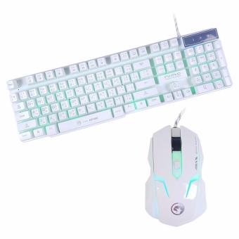 MARVO KM406 Set SEMI Mechanical Keyboard+Mouseชุด คีย์บอร์ด+เมาส์ ไฟ3สี(ขาว) MARVO KM406 Set SEMI Mechanical Keyboard+Mouseชุด คีย์บอร์ด+เมาส์ ไฟ3สี(ขาว)