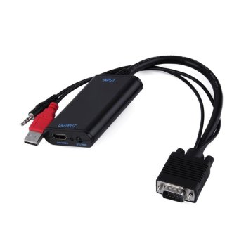 โอ้วีจีเอไป HDMI เอาท์พุต 1080P HD+โทรทัศน์วีดีโอเครื่องเสียงตัวแปลงสัญญาณภาพ และเสียงสายอะแดปเตอร์เข้ากับ hdtv (สีดำ) โอ้วีจีเอไป HDMI เอาท์พุต 1080P HD+โทรทัศน์วีดีโอเครื่องเสียงตัวแปลงสัญญาณภาพ และเสียงสายอะแดปเตอร์เข้ากับ hdtv (สีดำ)