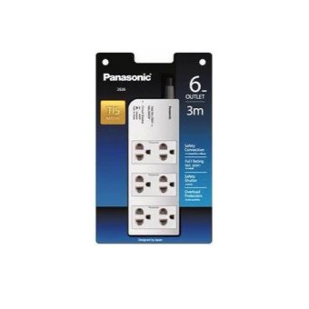PANASONIC ปลั๊กพ่วงป้องกันไฟกระชาก 6ที่ สายไฟยาว 3 เมตร รุ่นWCHG2836 (สีขาว) PANASONIC ปลั๊กพ่วงป้องกันไฟกระชาก 6ที่ สายไฟยาว 3 เมตร รุ่นWCHG2836 (สีขาว)