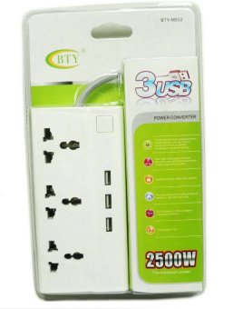 DJSHOP ปลั๊กไฟ 3ช่อง และ USB 3 PORT รุ่น BTY-S532/330 DJSHOP ปลั๊กไฟ 3ช่อง และ USB 3 PORT รุ่น BTY-S532/330