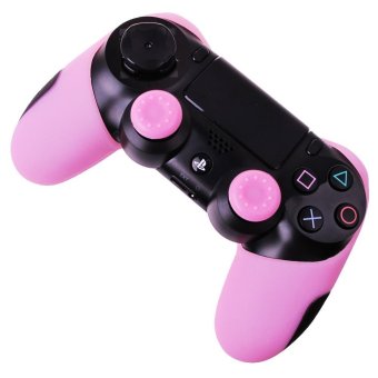 ซิลิโคน Silicone PS4 Pink Thicker Half Skin Cover for PlayStation 4 Controller Set ( Skin X 1 + Thumb Grip X 2) ซิลิโคน Silicone PS4 Pink Thicker Half Skin Cover for PlayStation 4 Controller Set ( Skin X 1 + Thumb Grip X 2)