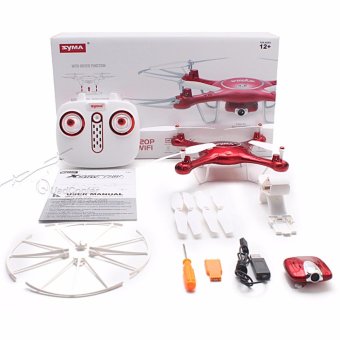 SYMA โดรนติดกล้องถ่ายภาพทางอากาศ รุ่น X5UW Wifi FPV 720P HD Camera Quadcopter Drone with Flight Plan Route App Control & Altitude Hold Function (สีแดง) SYMA โดรนติดกล้องถ่ายภาพทางอากาศ รุ่น X5UW Wifi FPV 720P HD Camera Quadcopter Drone with Flight Plan Route App Control & Altitude Hold Function (สีแดง)